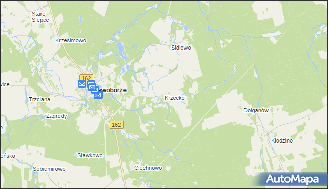 mapa Krzecko, Krzecko na mapie Targeo