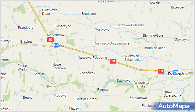 mapa Krzywanice gmina Staroźreby, Krzywanice gmina Staroźreby na mapie Targeo