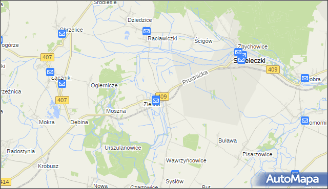 mapa Kujawy gmina Strzeleczki, Kujawy gmina Strzeleczki na mapie Targeo