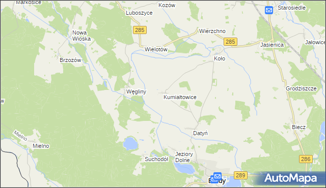 mapa Kumiałtowice, Kumiałtowice na mapie Targeo