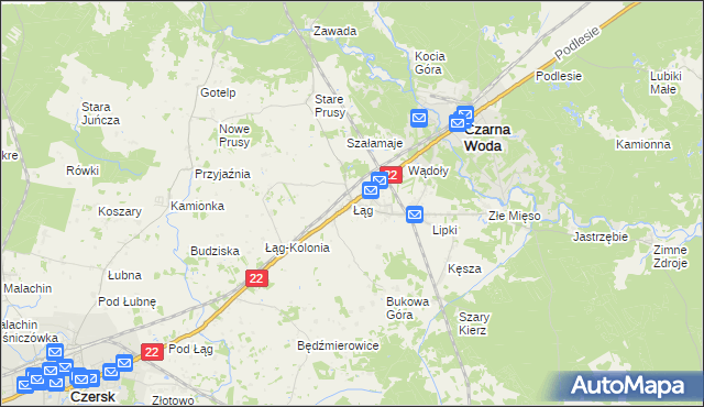 mapa Łąg, Łąg na mapie Targeo