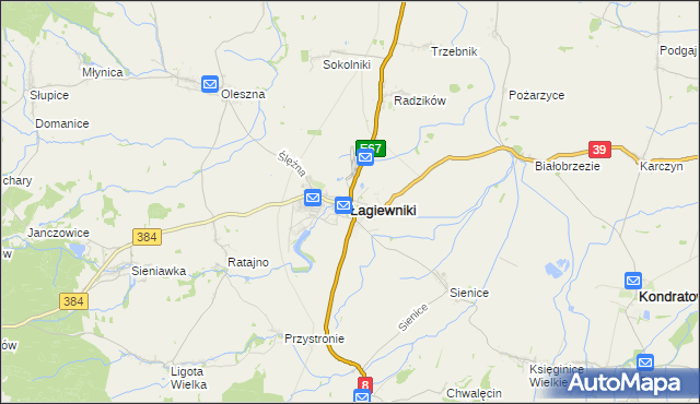 mapa Łagiewniki powiat dzierżoniowski, Łagiewniki powiat dzierżoniowski na mapie Targeo