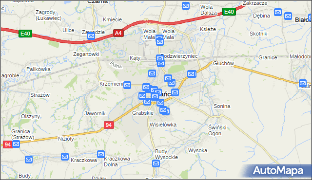mapa Łańcut, Łańcut na mapie Targeo