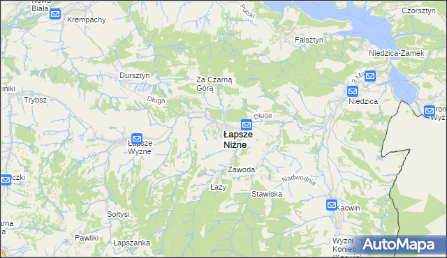 mapa Łapsze Niżne, Łapsze Niżne na mapie Targeo