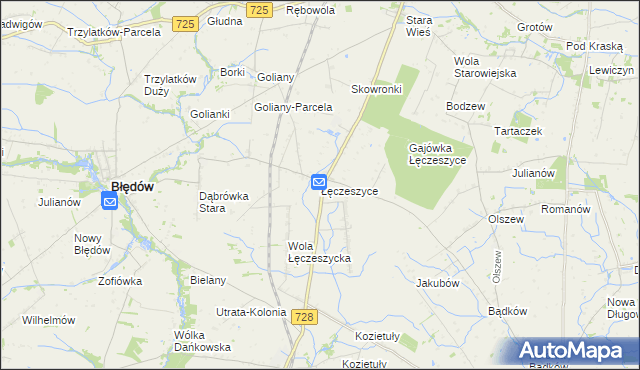 mapa Łęczeszyce, Łęczeszyce na mapie Targeo