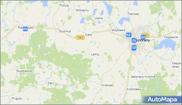 mapa Lekity, Lekity na mapie Targeo