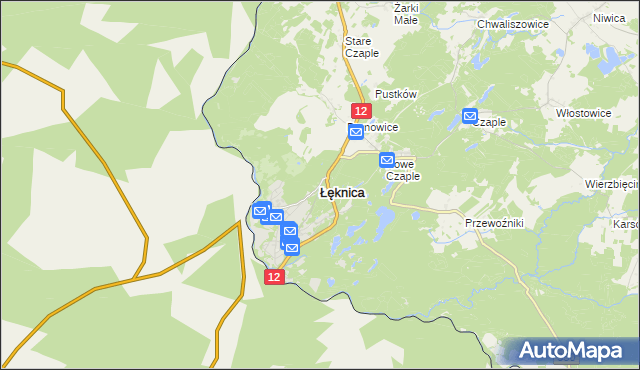 mapa Łęknica powiat żarski, Łęknica powiat żarski na mapie Targeo