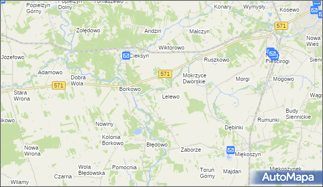 mapa Lelewo, Lelewo na mapie Targeo