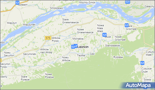 mapa Leoncin, Leoncin na mapie Targeo