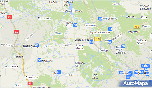 mapa Lgota Górna, Lgota Górna na mapie Targeo
