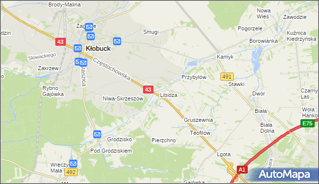 mapa Libidza, Libidza na mapie Targeo