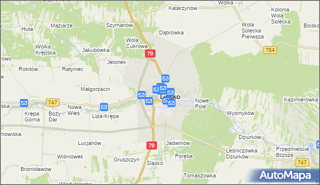 mapa Lipsko, Lipsko na mapie Targeo