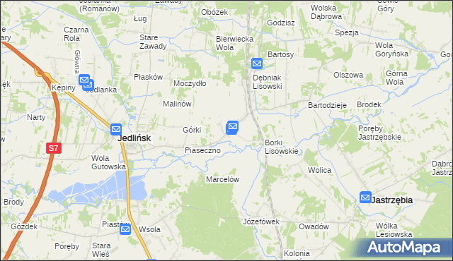 mapa Lisów gmina Jedlińsk, Lisów gmina Jedlińsk na mapie Targeo