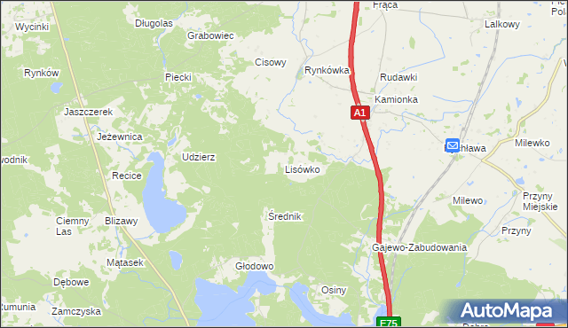 mapa Lisówko, Lisówko na mapie Targeo
