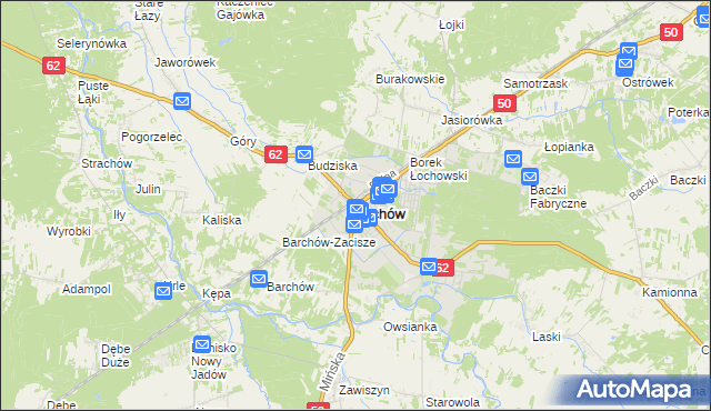 mapa Łochów powiat węgrowski, Łochów powiat węgrowski na mapie Targeo