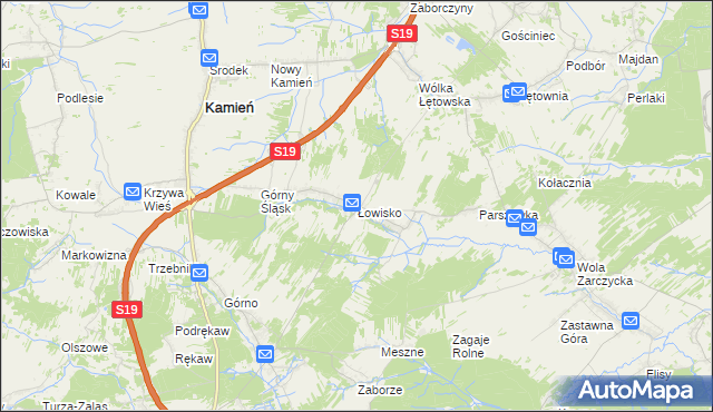 mapa Łowisko, Łowisko na mapie Targeo