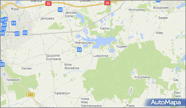 mapa Lubochnia gmina Gniezno, Lubochnia gmina Gniezno na mapie Targeo