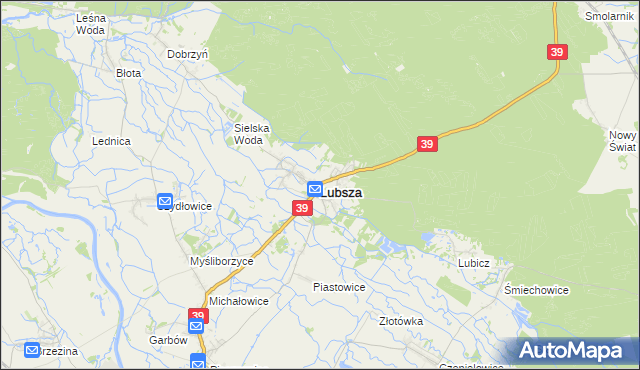 mapa Lubsza powiat brzeski, Lubsza powiat brzeski na mapie Targeo