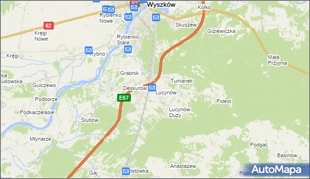 mapa Lucynów gmina Wyszków, Lucynów gmina Wyszków na mapie Targeo