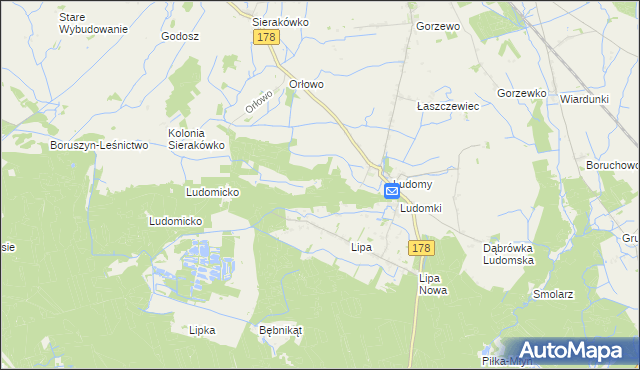 mapa Ludomy Leśniczówka, Ludomy Leśniczówka na mapie Targeo