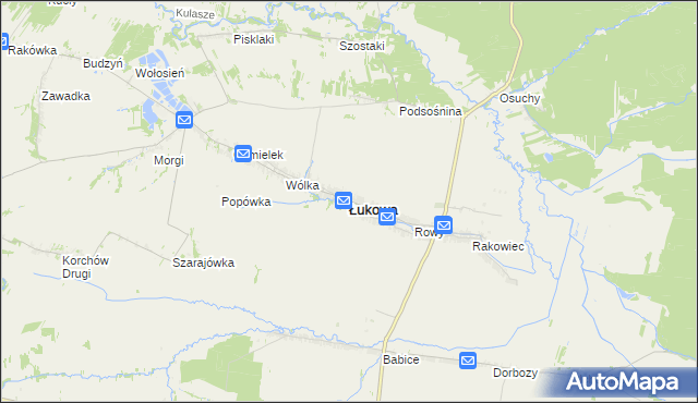 mapa Łukowa powiat biłgorajski, Łukowa powiat biłgorajski na mapie Targeo