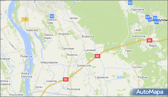 mapa Łukówiec gmina Karczew, Łukówiec gmina Karczew na mapie Targeo