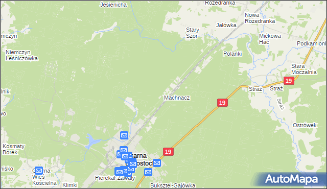 mapa Machnacz gmina Czarna Białostocka, Machnacz gmina Czarna Białostocka na mapie Targeo