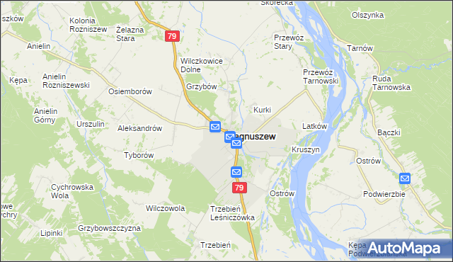 mapa Magnuszew, Magnuszew na mapie Targeo