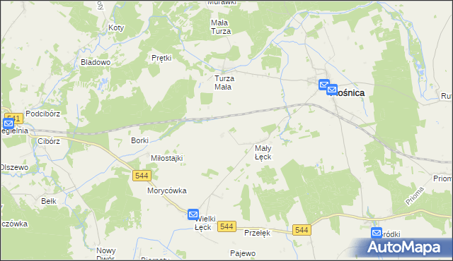 mapa Mały Łęck Osada, Mały Łęck Osada na mapie Targeo