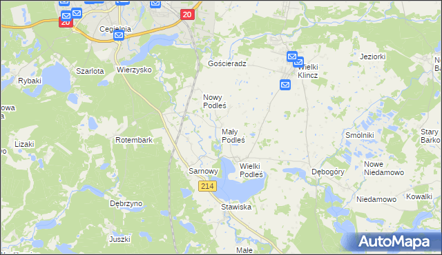 mapa Mały Podleś, Mały Podleś na mapie Targeo
