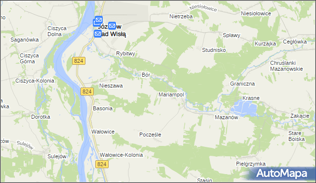 mapa Mariampol gmina Józefów nad Wisłą, Mariampol gmina Józefów nad Wisłą na mapie Targeo