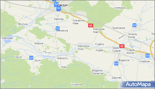 mapa Markotów Duży, Markotów Duży na mapie Targeo