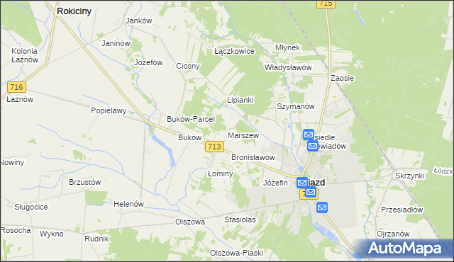 mapa Marszew gmina Ujazd, Marszew gmina Ujazd na mapie Targeo