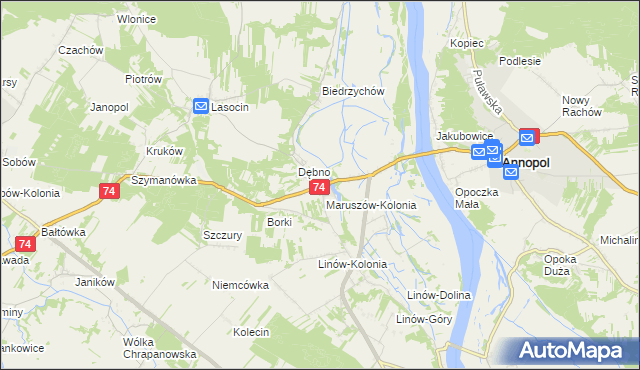 mapa Maruszów gmina Ożarów, Maruszów gmina Ożarów na mapie Targeo