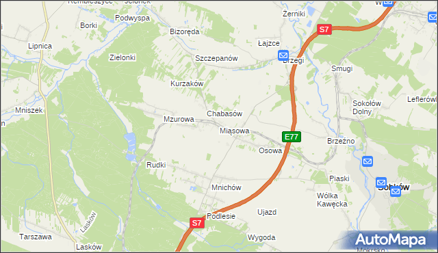 mapa Miąsowa, Miąsowa na mapie Targeo
