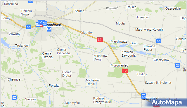 mapa Michałów Drugi, Michałów Drugi na mapie Targeo