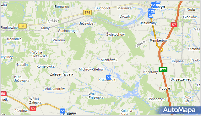 mapa Michrówek, Michrówek na mapie Targeo