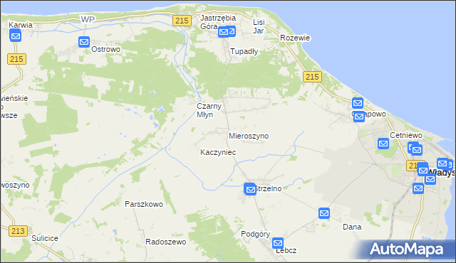 mapa Mieroszyno, Mieroszyno na mapie Targeo
