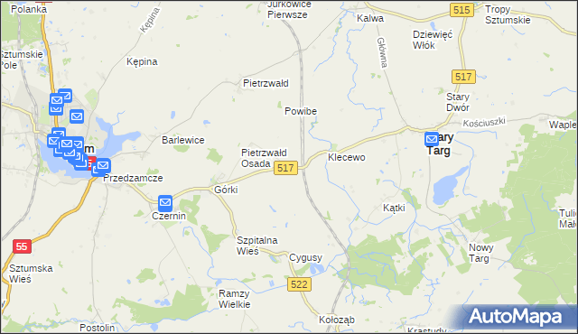 mapa Mleczewo, Mleczewo na mapie Targeo