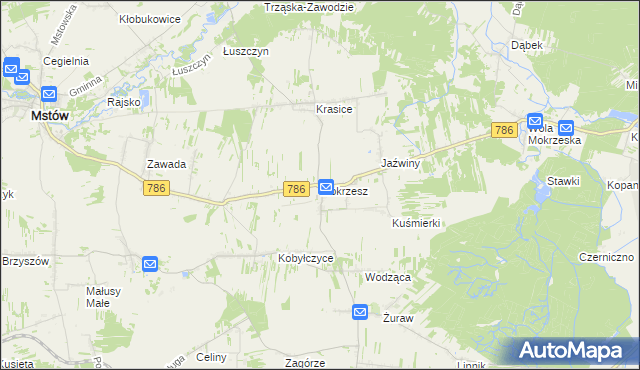 mapa Mokrzesz, Mokrzesz na mapie Targeo