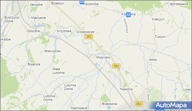mapa Mościsko gmina Dzierżoniów, Mościsko gmina Dzierżoniów na mapie Targeo