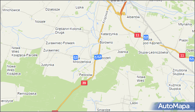 mapa Mroczeń, Mroczeń na mapie Targeo