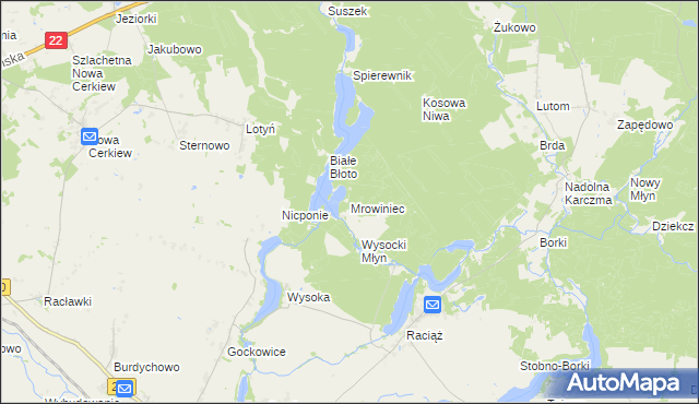 mapa Mrowiniec, Mrowiniec na mapie Targeo