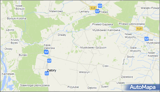 mapa Mystkówiec-Szczucin, Mystkówiec-Szczucin na mapie Targeo