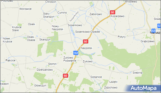 mapa Nacpolsk, Nacpolsk na mapie Targeo