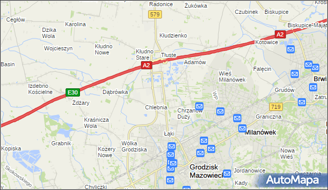 mapa Natolin gmina Grodzisk Mazowiecki, Natolin gmina Grodzisk Mazowiecki na mapie Targeo