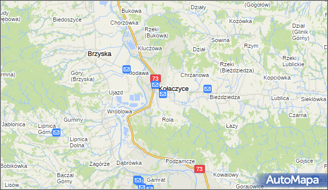 mapa Nawsie Kołaczyckie, Nawsie Kołaczyckie na mapie Targeo