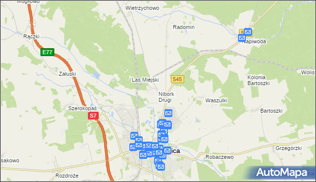 mapa Nibork Drugi, Nibork Drugi na mapie Targeo