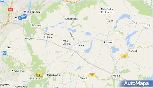 mapa Nicwałd, Nicwałd na mapie Targeo