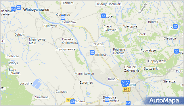 mapa Nieciecza, Nieciecza na mapie Targeo